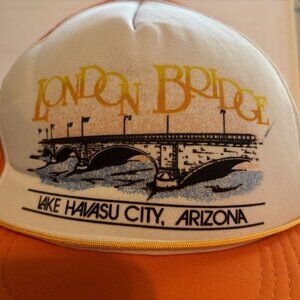 Vintage Hazelwood Snapback Trucker Hat London Bridge Lake Havasu City AZ Orange